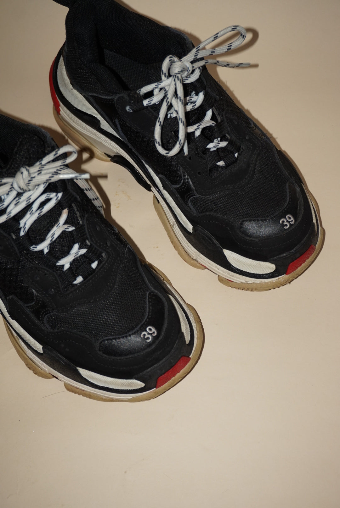 "Balenciaga" Triple S Mesh/ Leather Trainers - Size EU 39