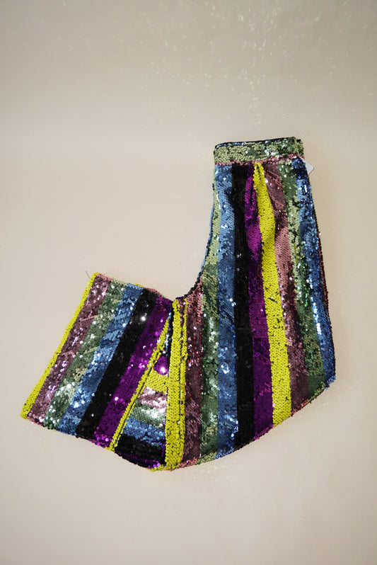 Multicolored Sequin Culottes Pants NWT - Size Medium