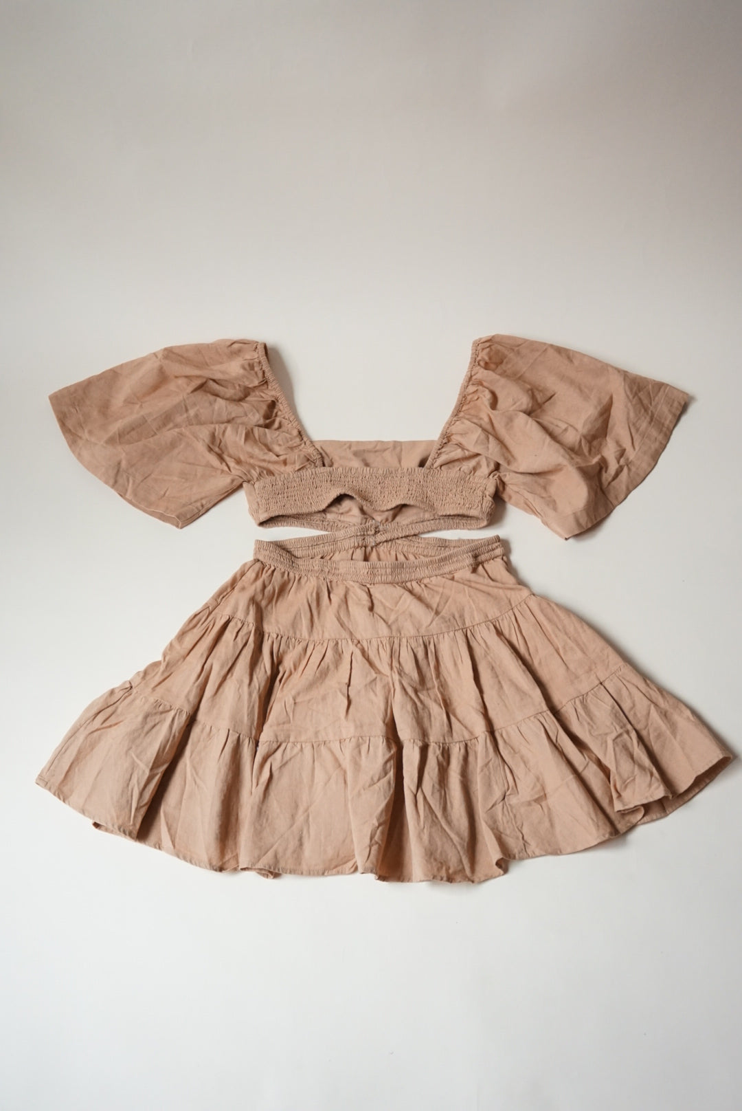 Free People Cross of Sunlight Mini Tan Cotton Dress NWT - Size XS