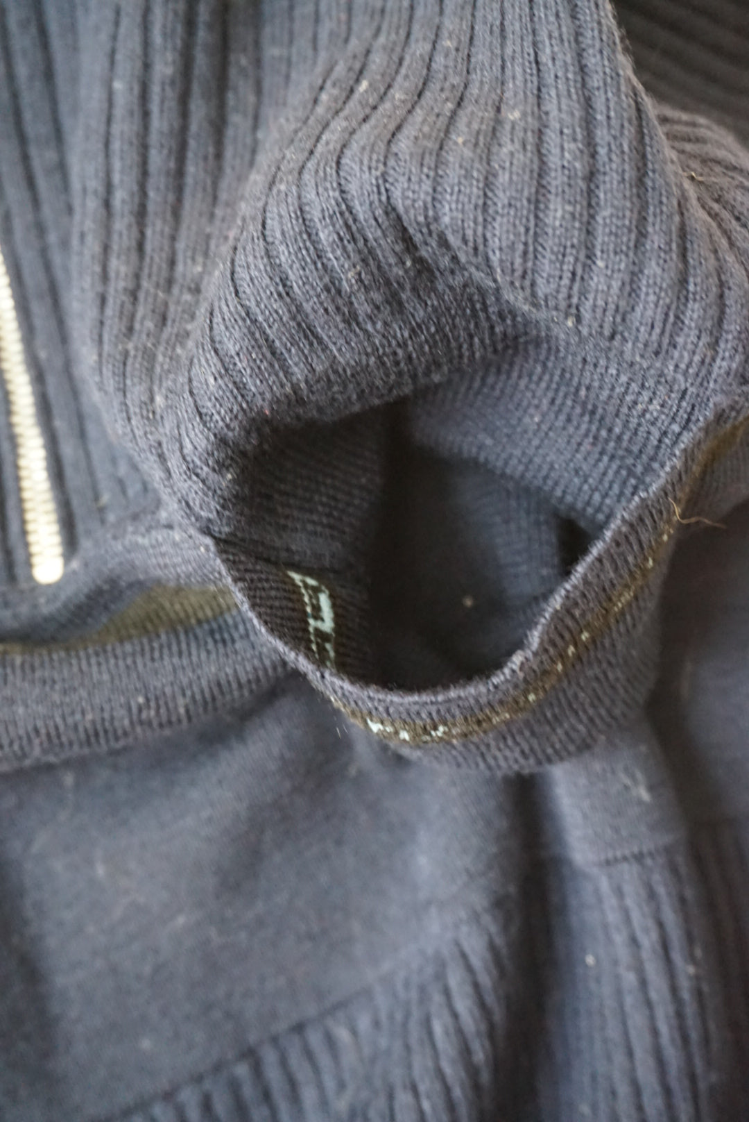 Prada 2018 Navy Blue Wool Quarter Zip Pleated L/S Maxi Dress - Size 40