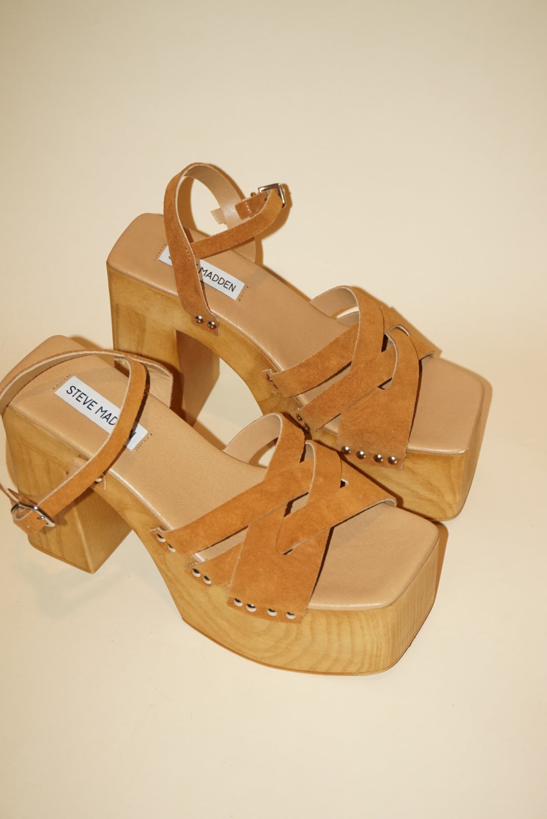 Steve Madden Brown Chunky Leather "Caileen" Block Y2K Heel NWT - Size 10
