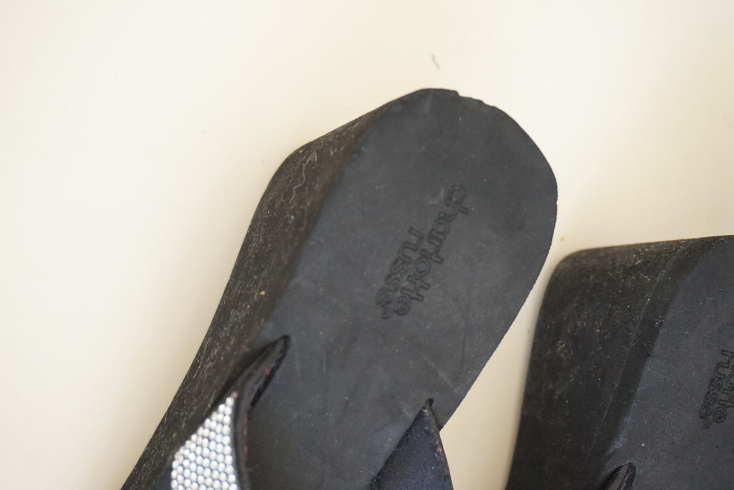 Charlotte Russe Y2K Black Rhinestone Platfrom Sandals - Size 9