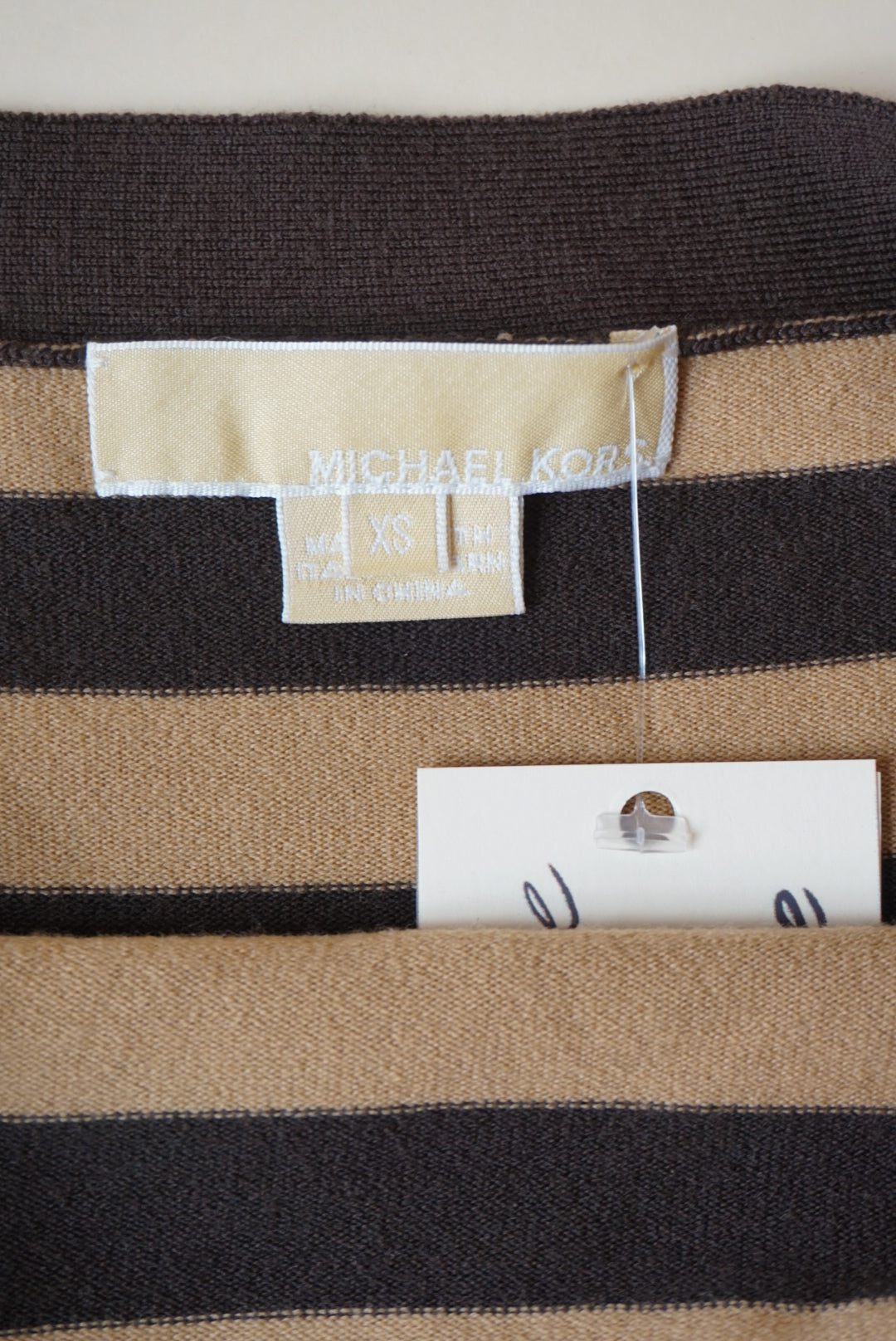 Michael Kors Striped Knit Bow Y2K Wool Top - Size XS