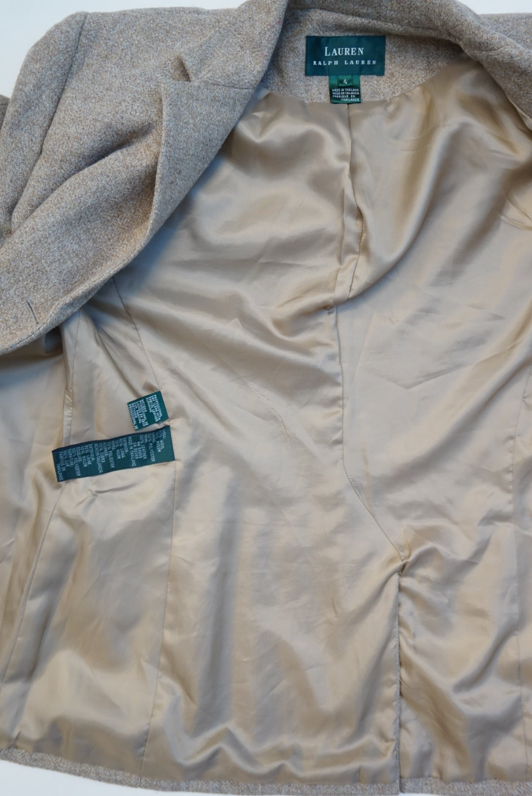 "Lauren Ralph Lauren" VTG Wool Tweed Equestrian Horse 3 Buttons Blazer - Size 4