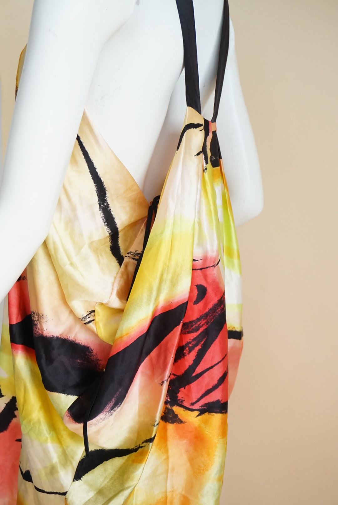 BCBGMAXAZRIA Silk Abstract Sunrise Floral Charmeuse  Mini Dress - Size Medium