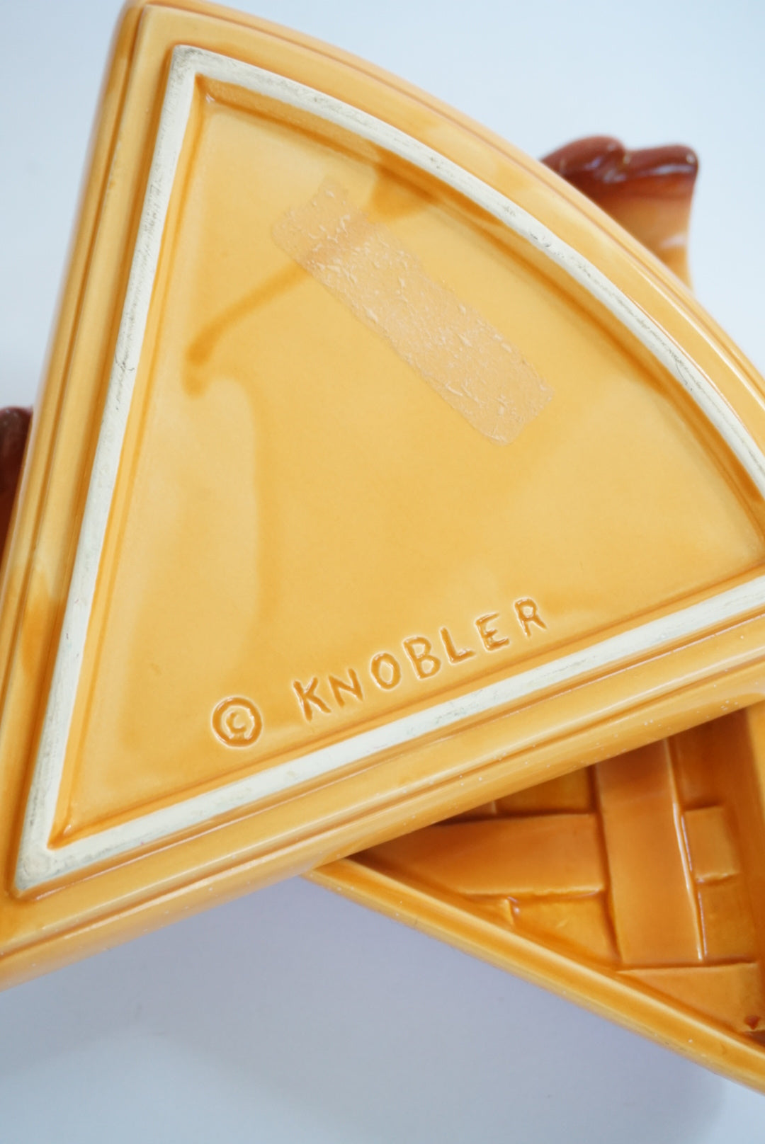 Vintage Knobler Japan Stamped Set of 4  Pie Slice Ceramic Plates