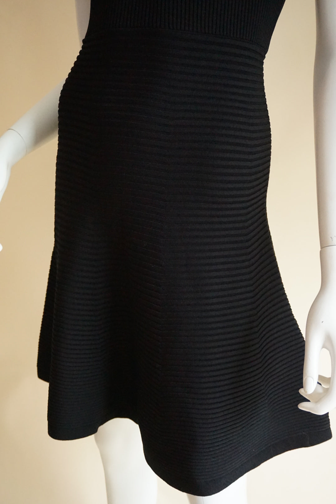 Cushnie et Ochs Turtleneck Knit Fit & Flare Black Mini Dress - Size XS