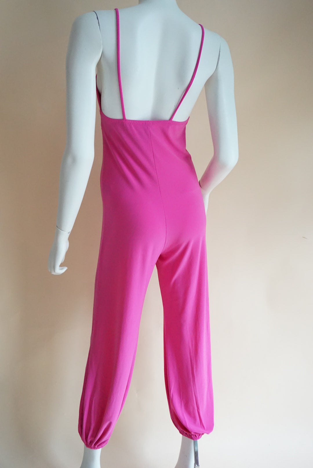 Norma Kamali Pink Lycra Slip Jog Jumpsuit - Size Small