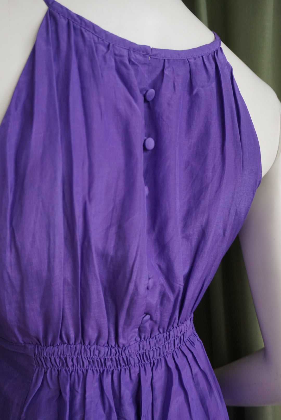 Elsey Silk Blend Purple Halter Dress NWT - Size Medium
