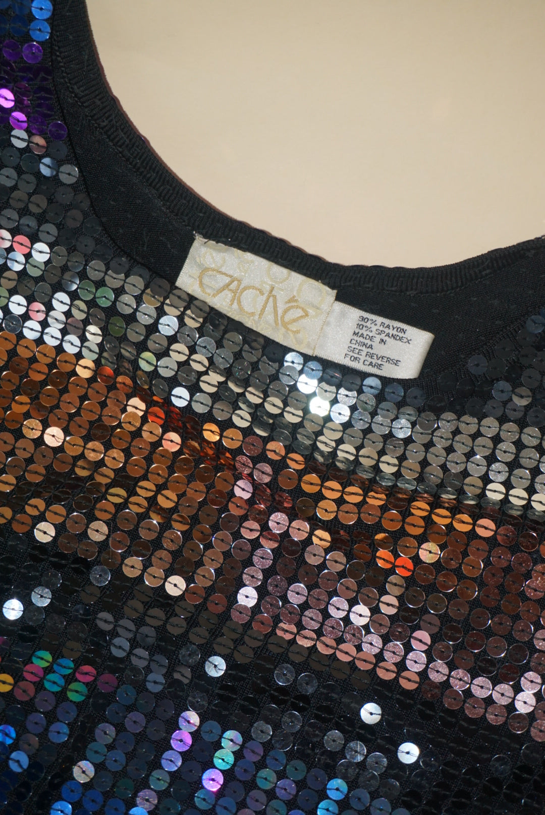 Cache 90's Vintage Sequin Kit Blouse - Size Large