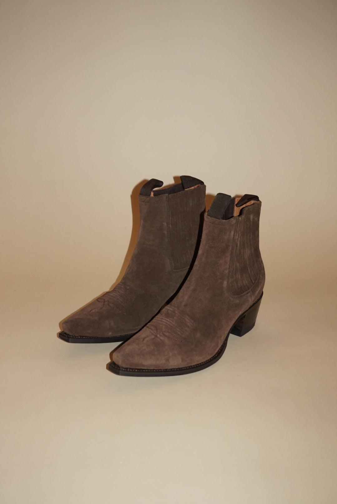 Ann Mashburn Short Brown Suede Cowboy Boot NWOT - Size EU 39