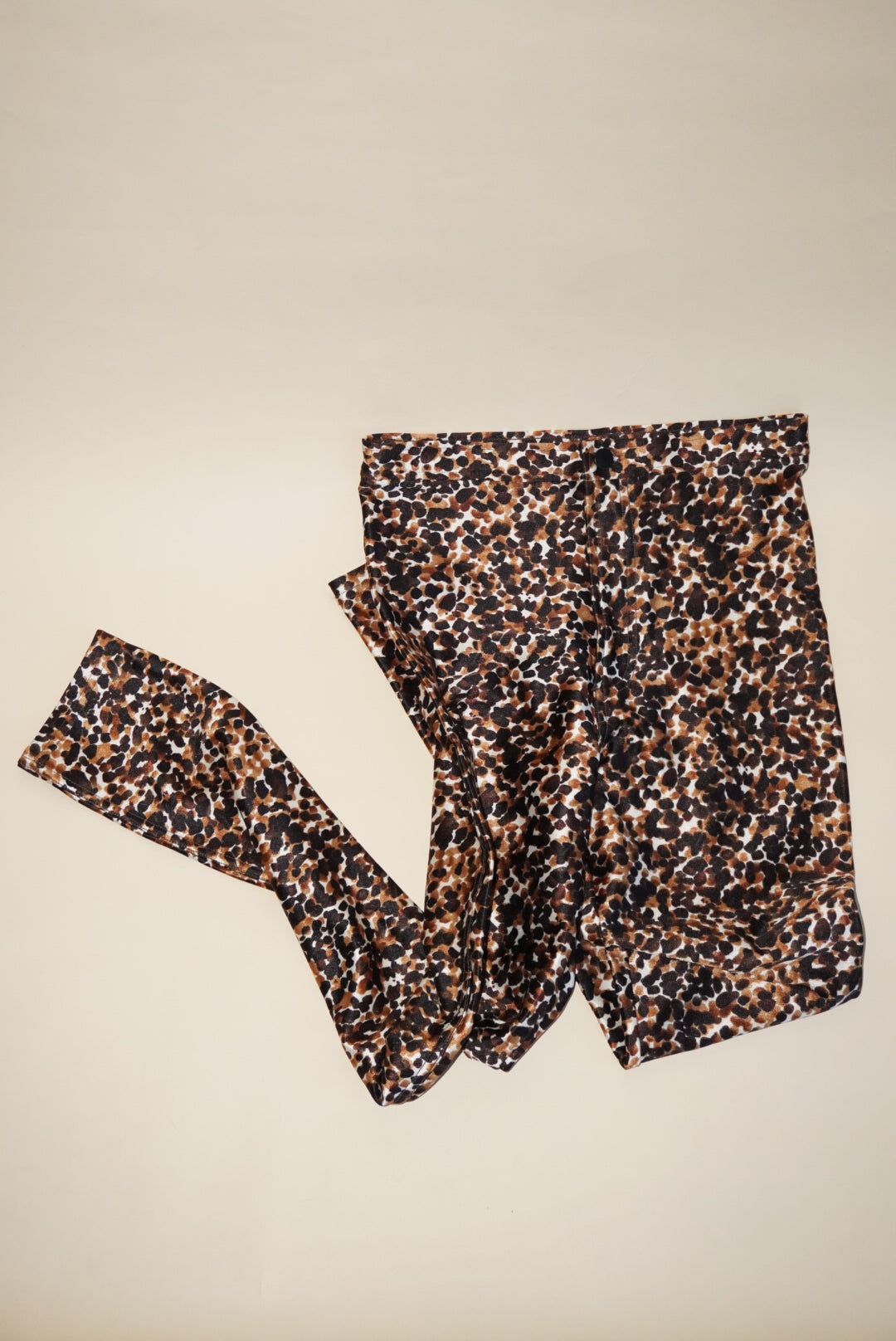 American Apparel Watercolor Leopard Print Disco High Waisted Pants - Size Large