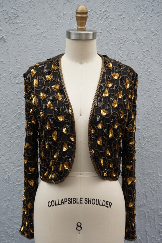 'Papelle" Vintage Sequin Bolero - Size Large