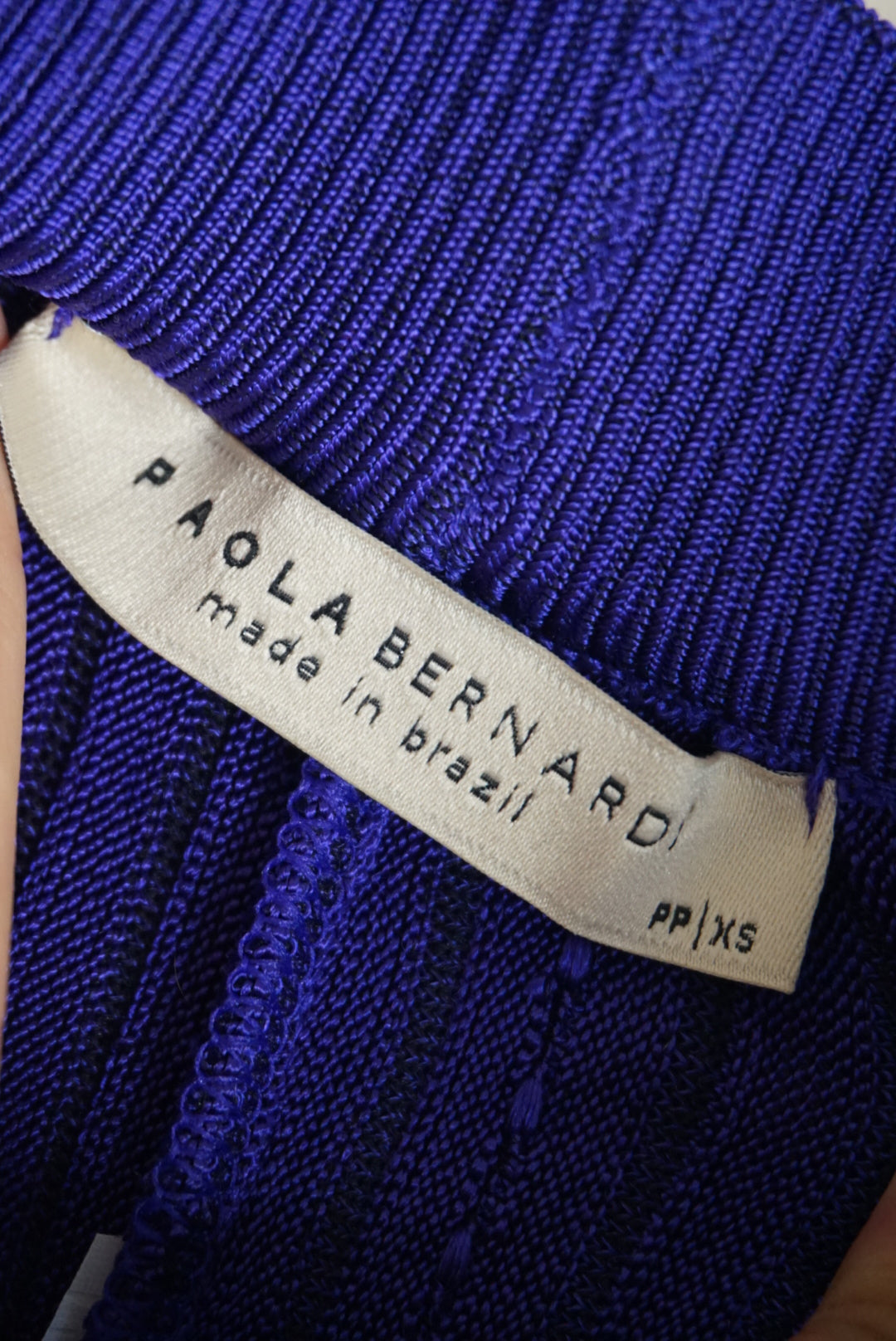 Paola Bernardi Purple Knit Cropped Top & Skater Skirt Set - Size XS