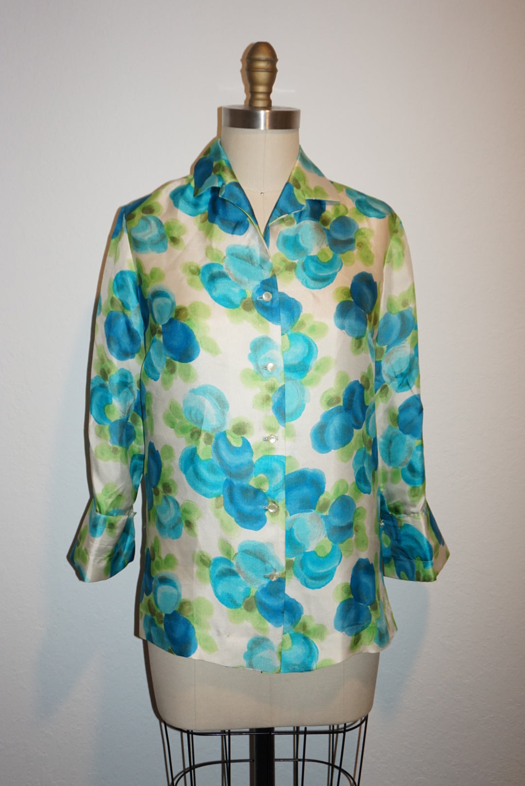 "Mr. Leonard" Silk Floral Blouse - Size Small