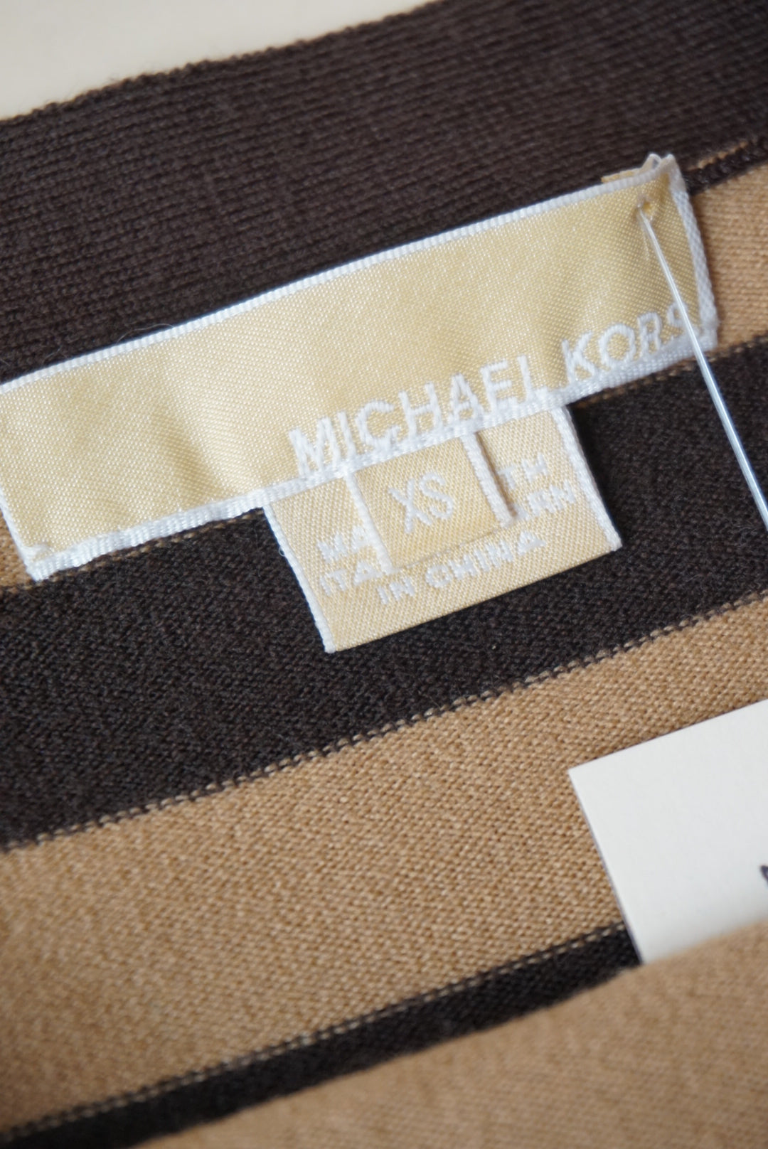 Michael Kors Striped Knit Bow Y2K Wool Top - Size XS