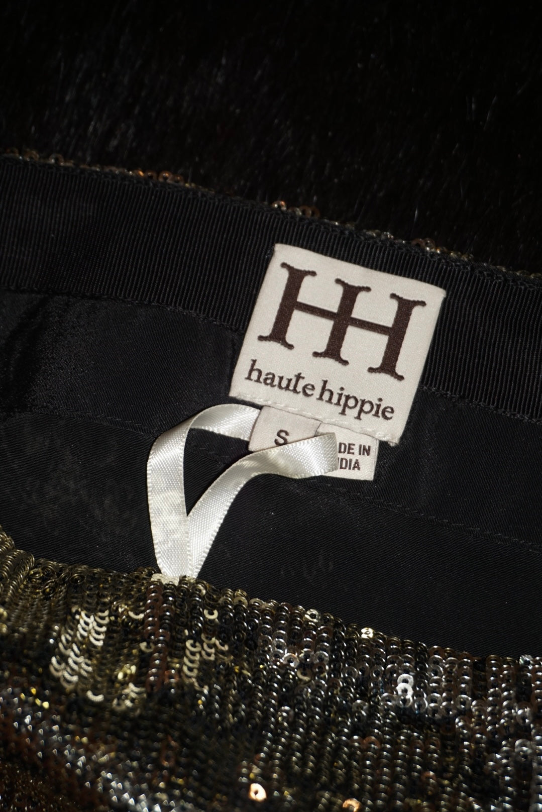 "Haute Hippie" Sequin Animal Print Mini Skirt - Size Small