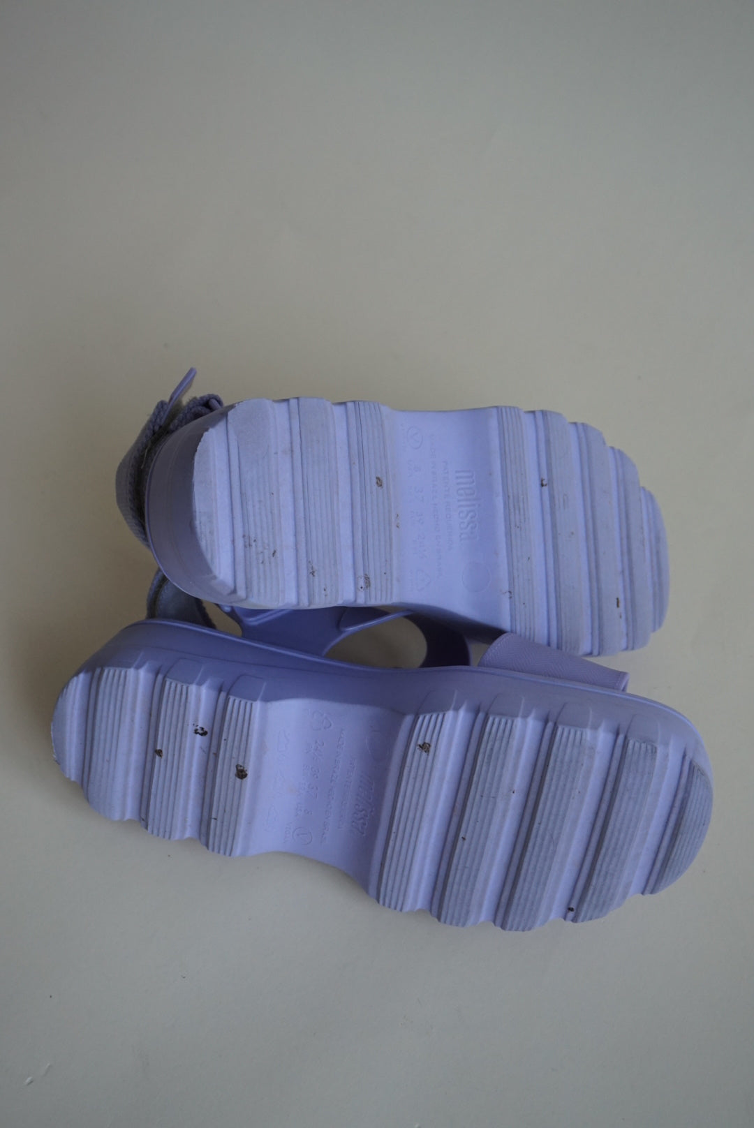 "Melissa" Lavender "Kick Off" Platform Sandals - Size 8