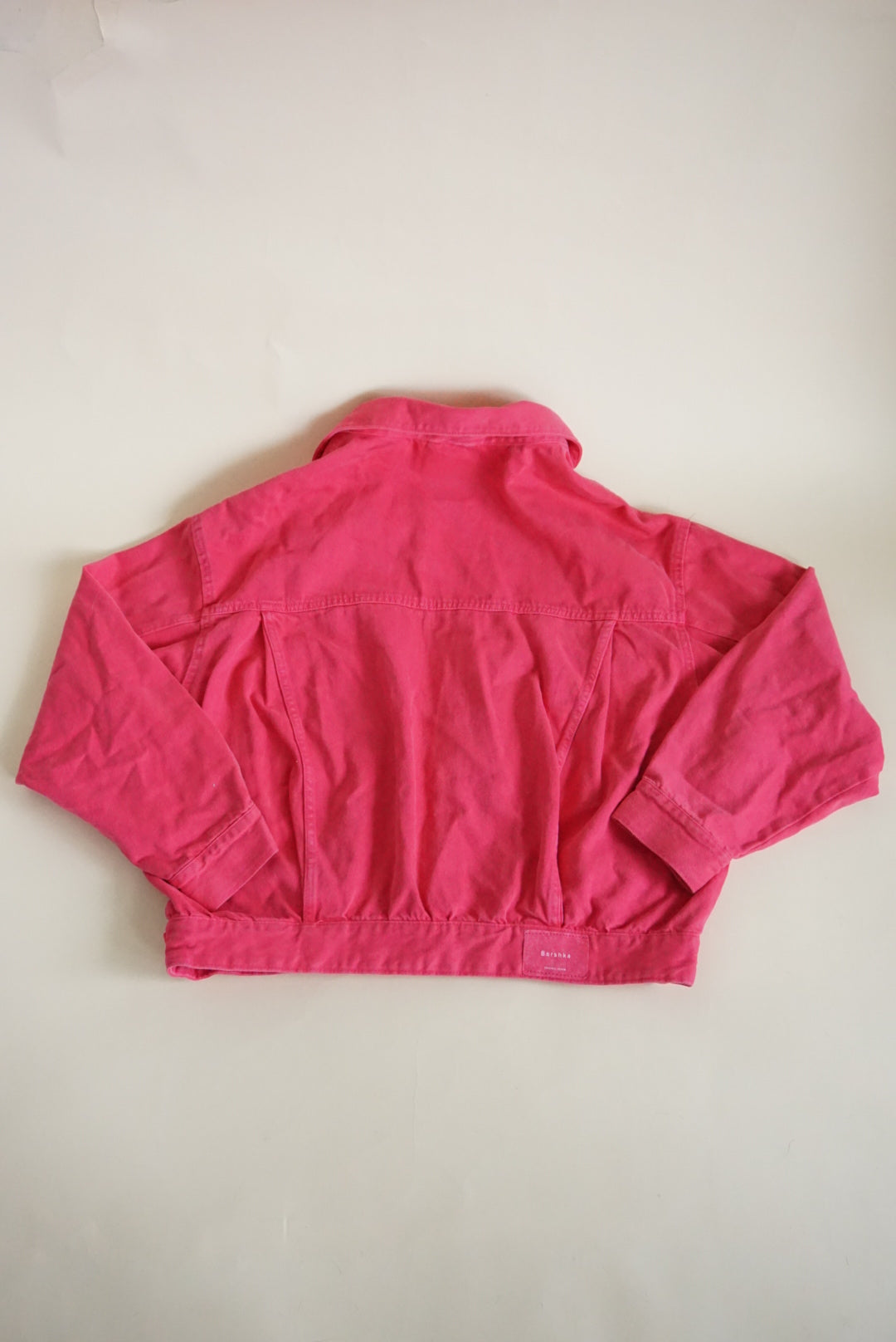 Berksha Pink Oversized Style Pink Jean Denim Jacket - Size Small