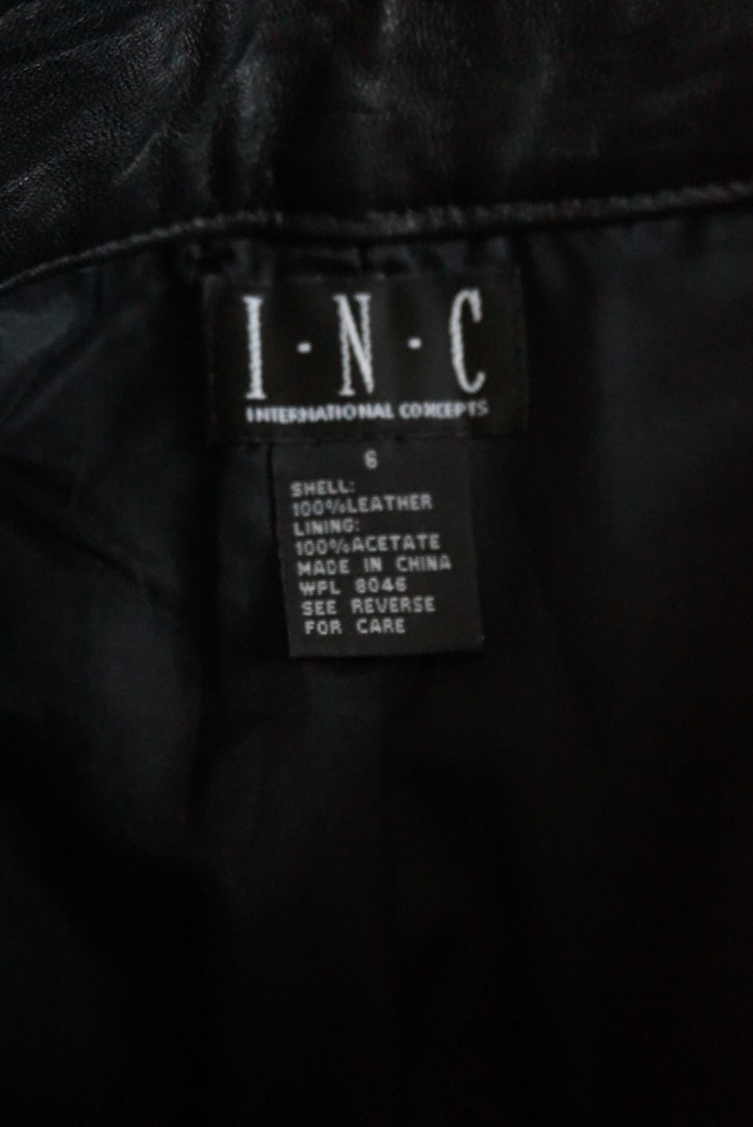 I.N.C Vintage Leather Black Pants - Size 6