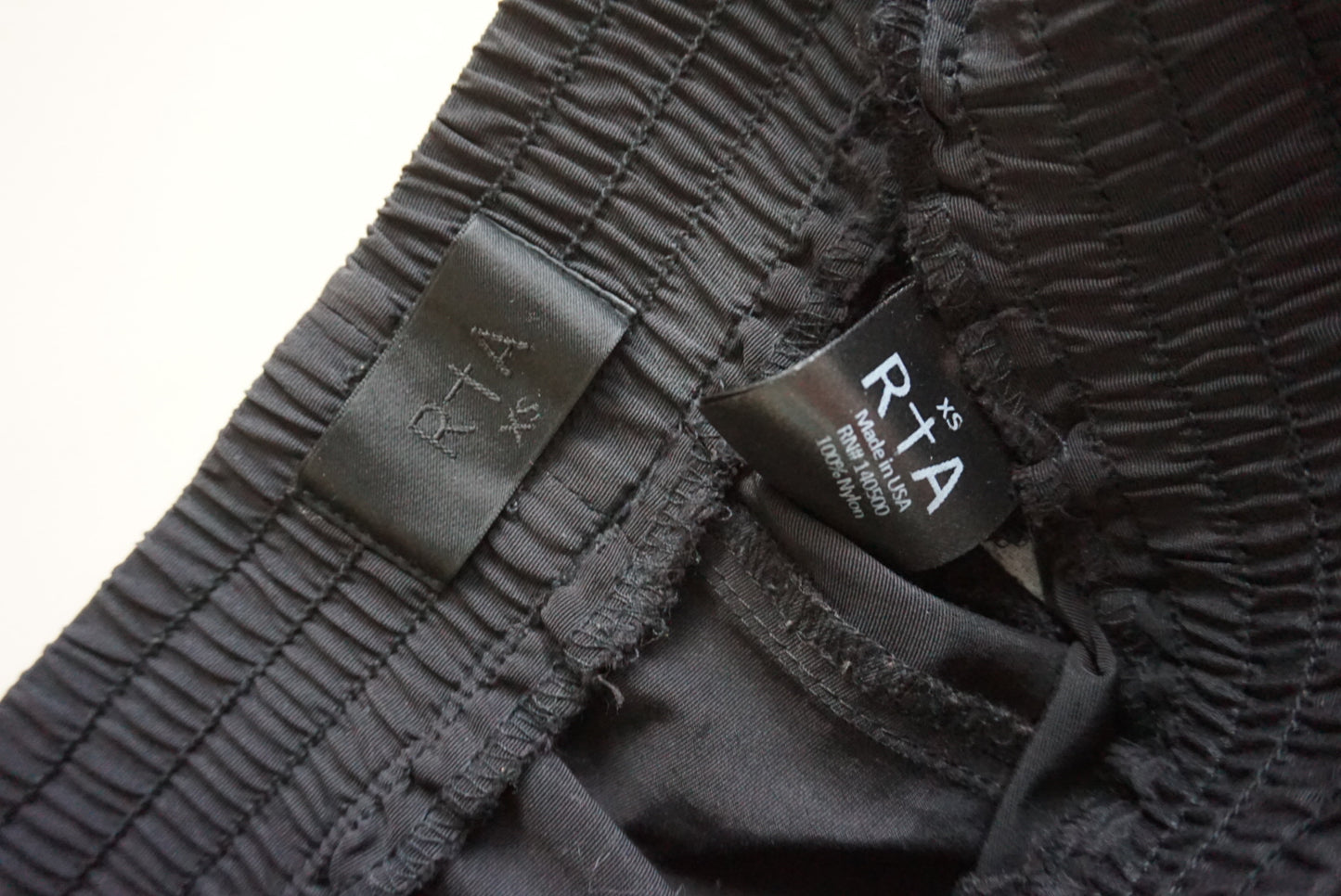 RtA Sporte Black Double Zip Track Nylon Pants - Size XS