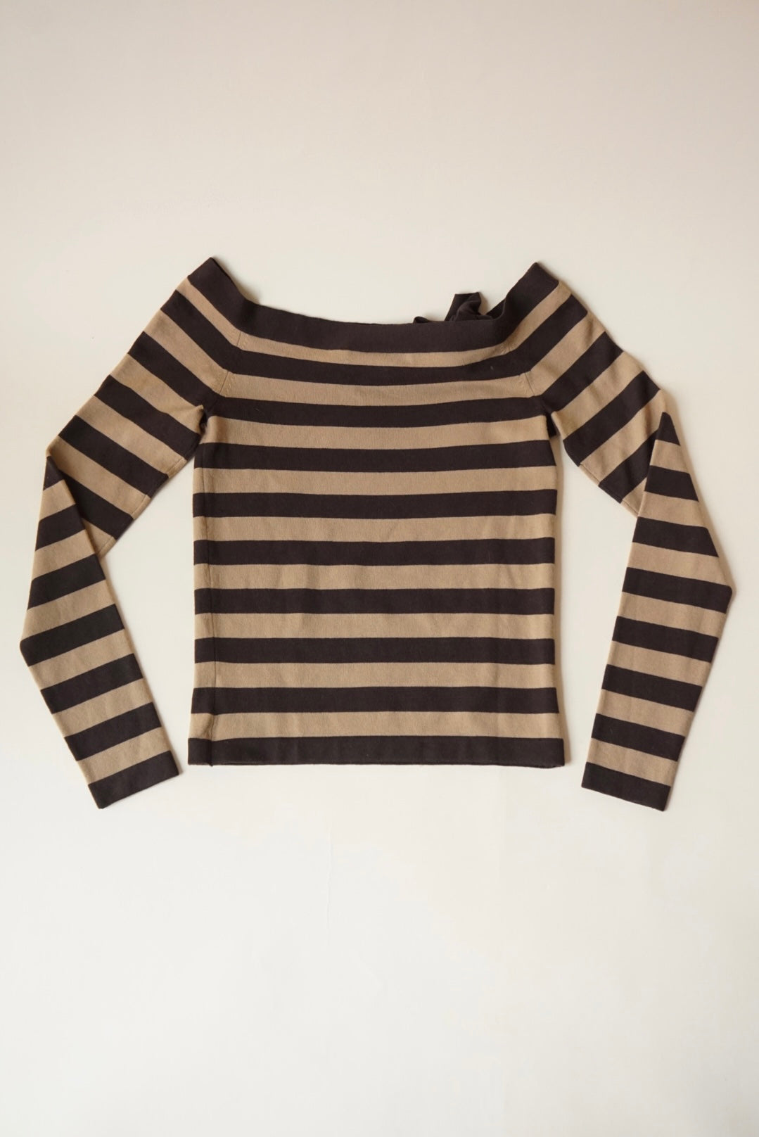 Michael Kors Striped Knit Bow Y2K Wool Top - Size XS