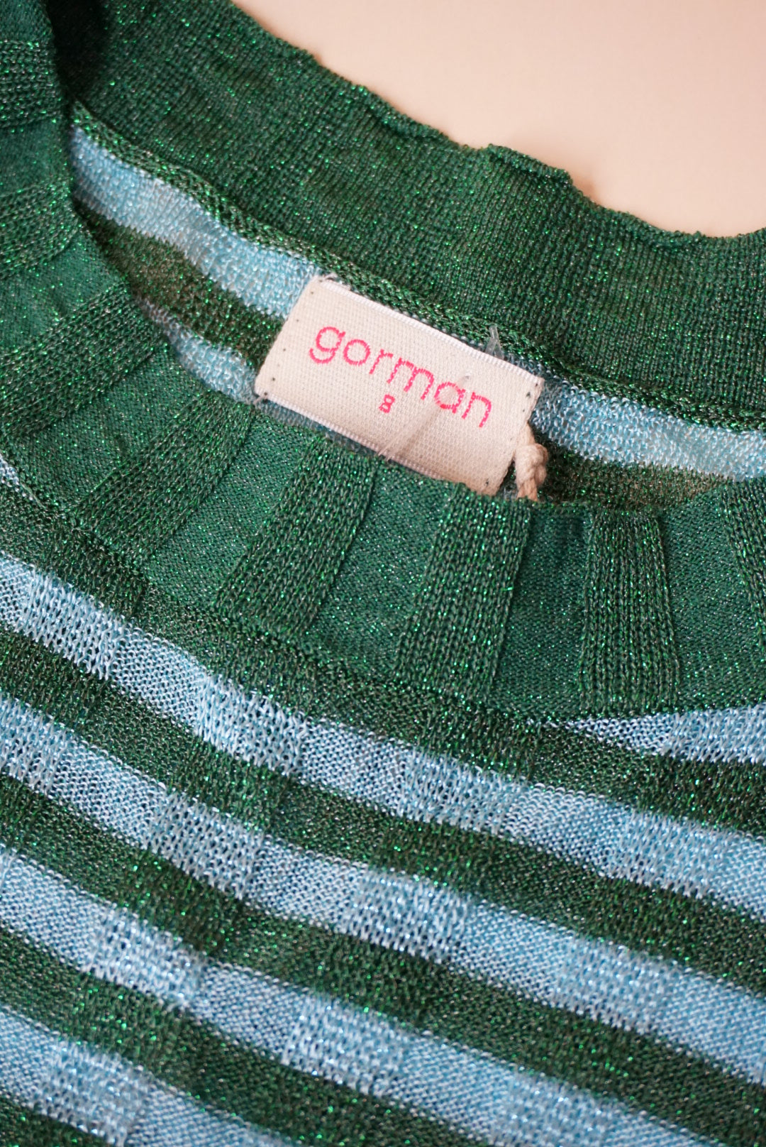 Gorman Striped Shimmer "All Aligned" Knit Top NWT - Size Medium