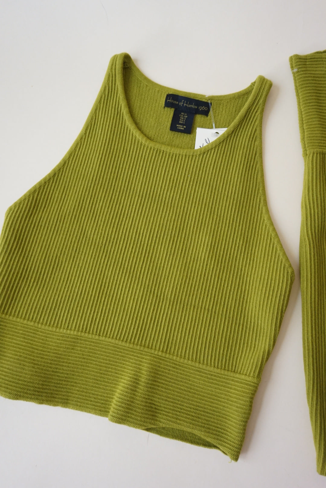 House of Harlow 1960 Bandage Ribbed Knit Green Skirt Set - Size Small