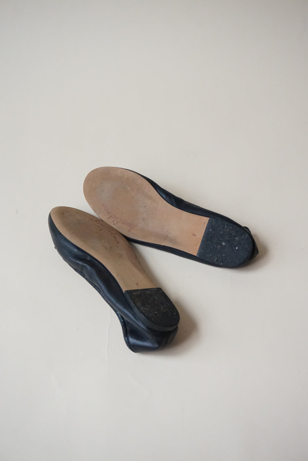 Sam Edelman Felicia Leather Cushioned Black Ballet Flats - Size 8