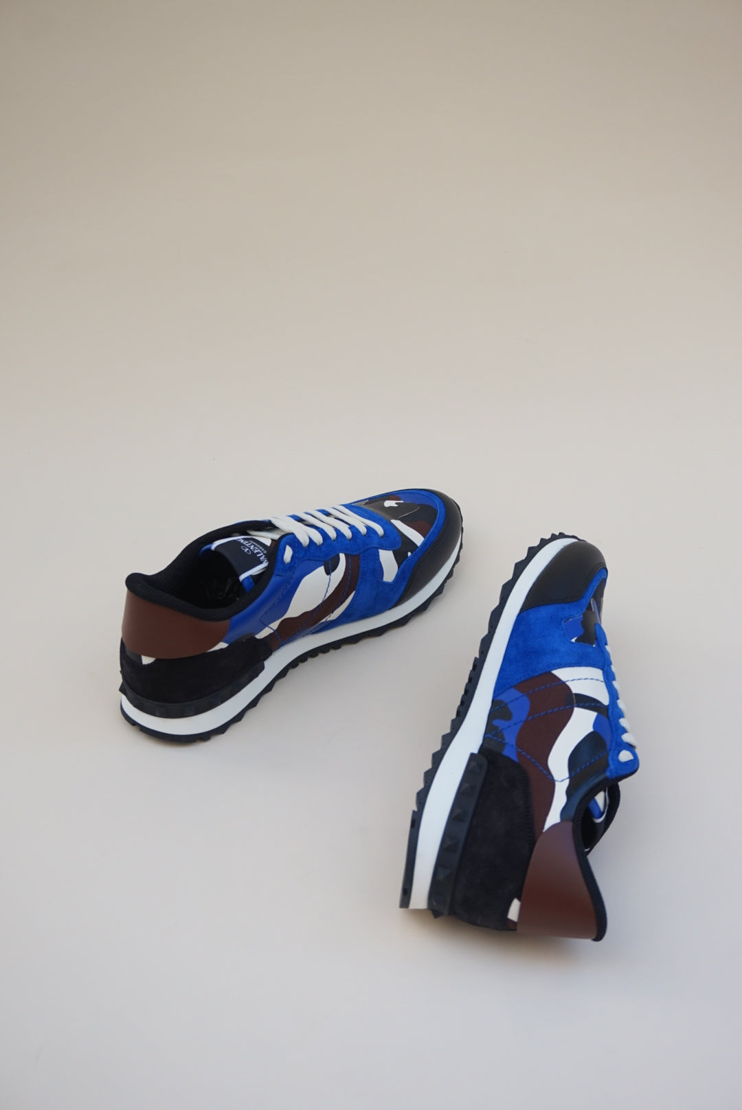 “Valentino Garavani” Blue Rockrunner Camouflage Print Sneakers NWT W/BOX - Size 45