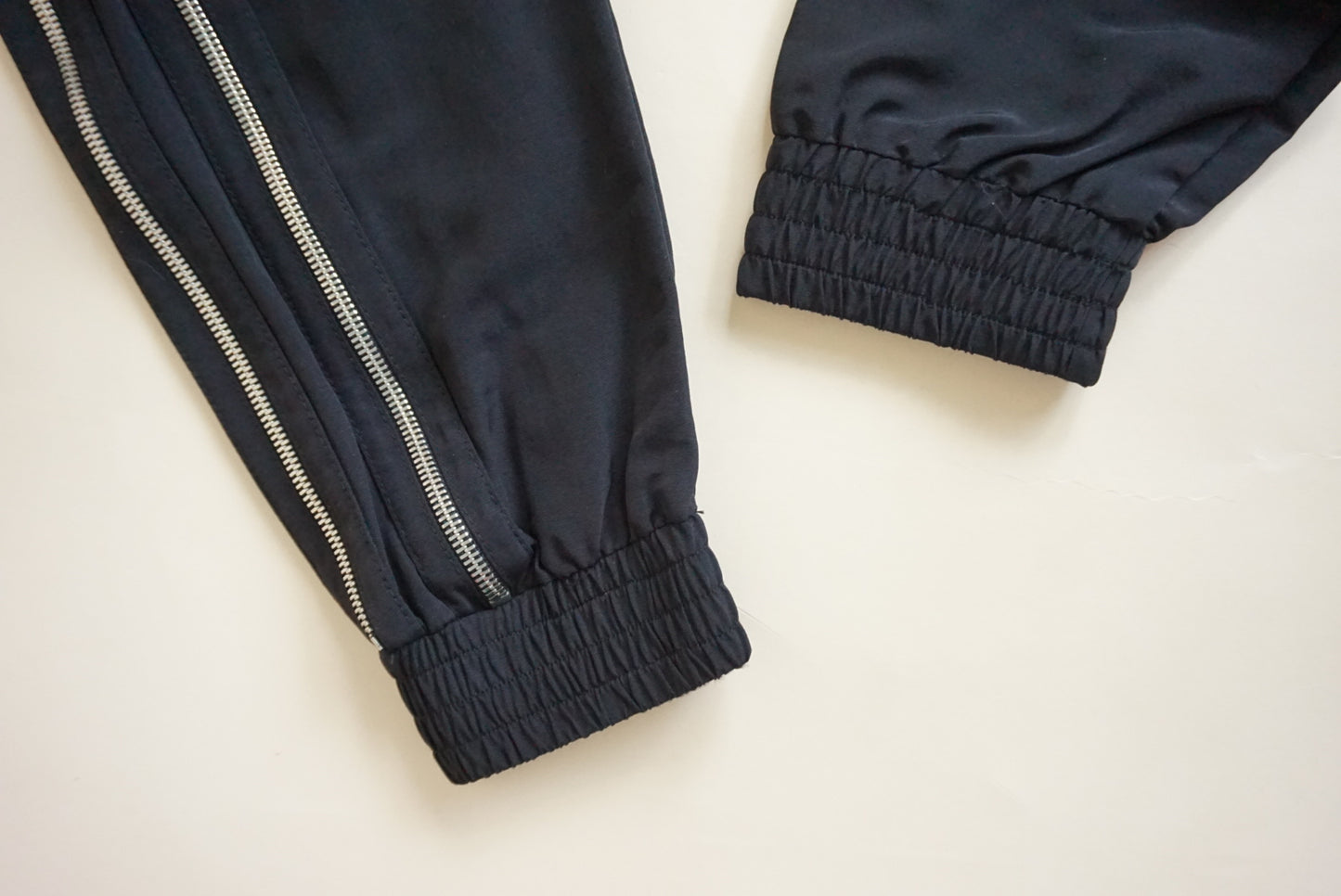 RtA Sporte Black Double Zip Track Nylon Pants - Size XS