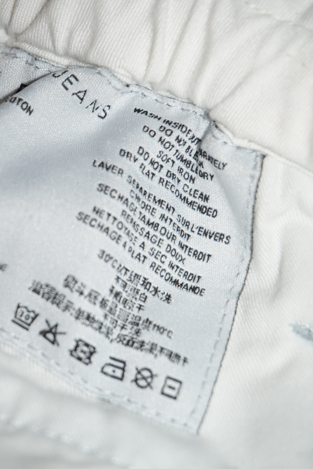 "Iro" Paper bag Light Wash Mini Frayed Hem Skirt - Size 34