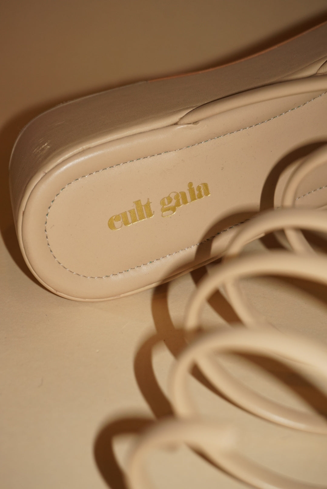 Cult Gaia Coil Wrap “Alba” Platform Nude Sandal - Size 41
