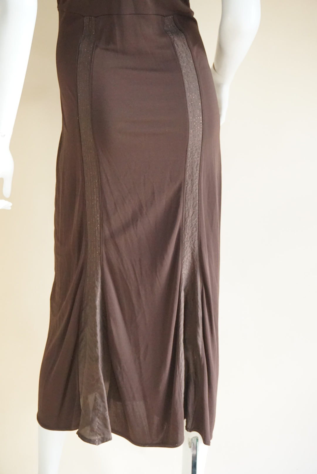 Nine West Vintage Y2K Brown Maxi Tank Accent Panel Dress - Size Large
