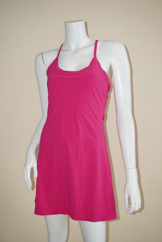 Outdoor Voices The Exercise Juicy Fruit Pink Racerback Dress - Size Small