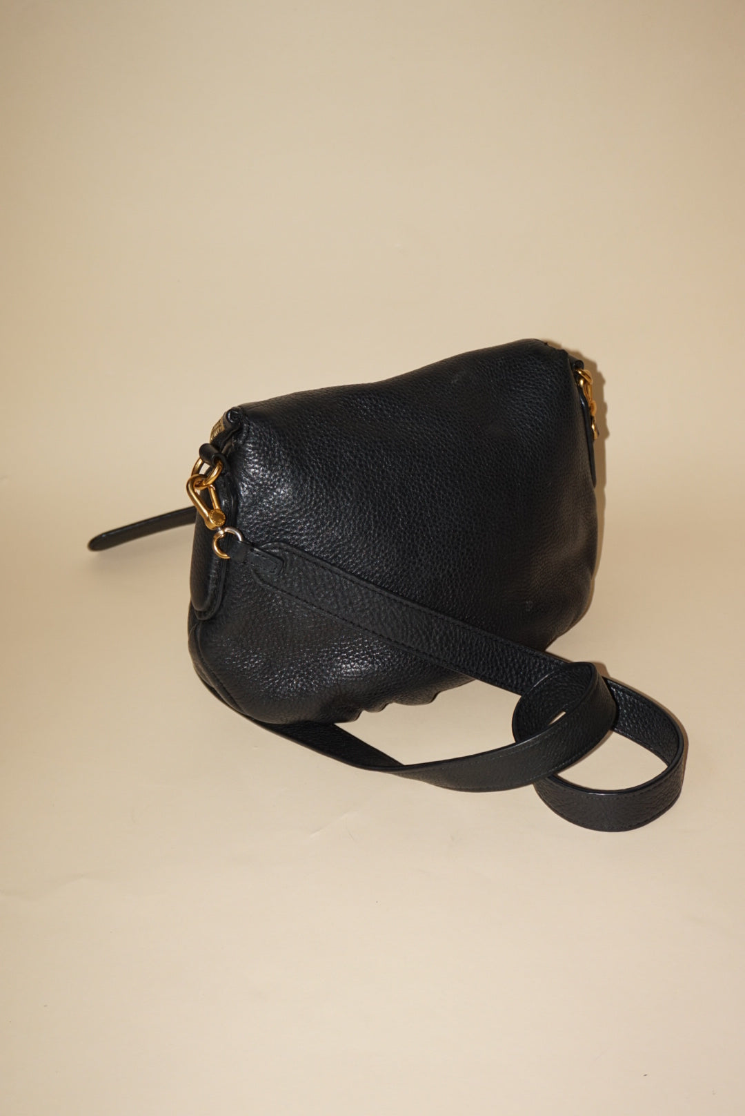 "Marc by Marc Jacobs" Classic Q Natasha Black Pebble Leather Shoulder Black Bag