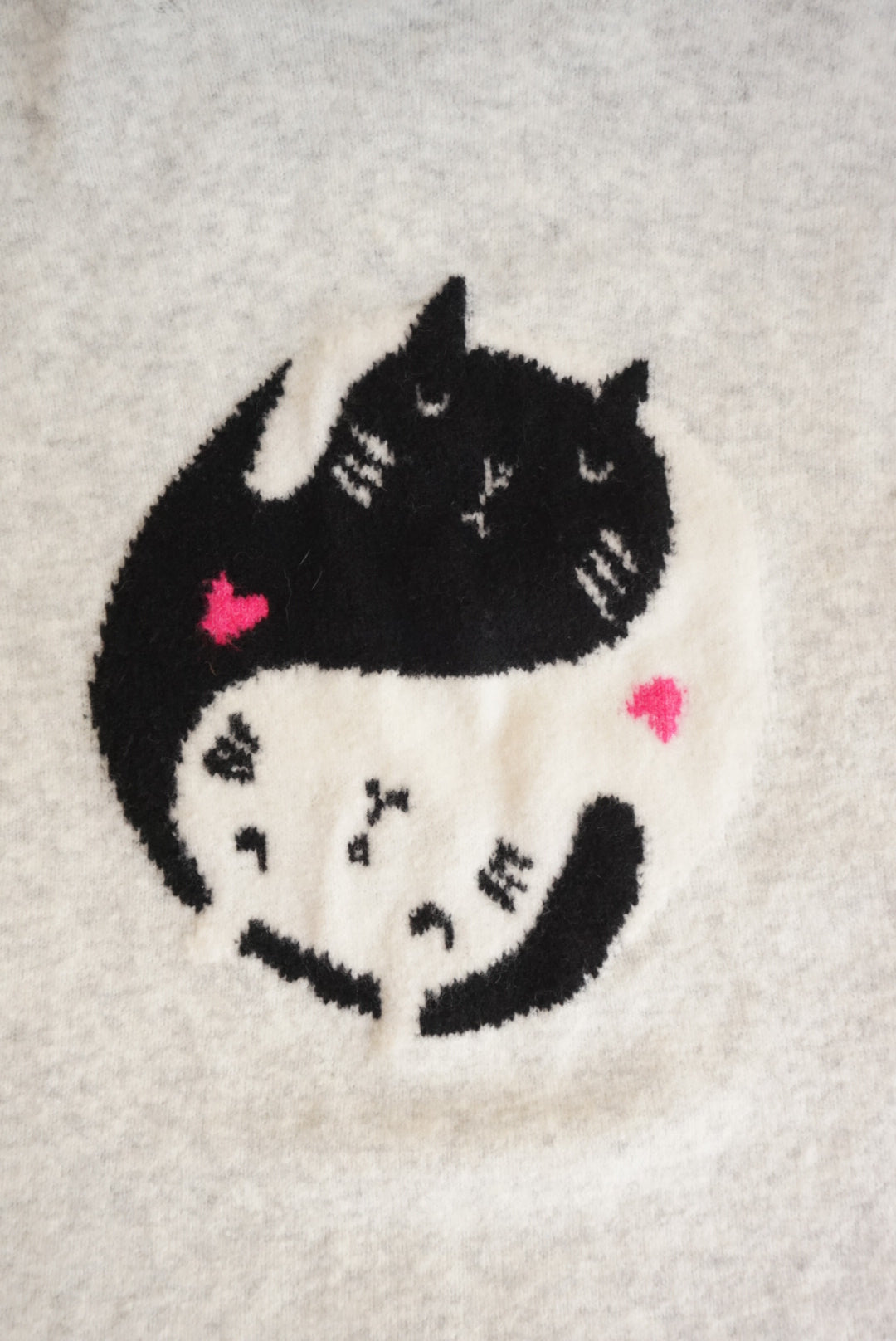 Loft Ann Taylor Kitty Ying Yang Turtle Neck Grey Wool Sweater - Size Small