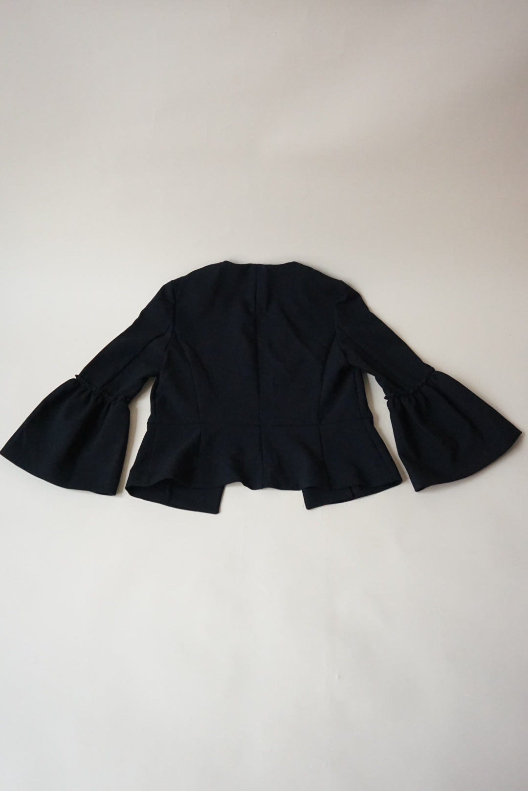 Zara Basic Collection Black Ruffle Sleeve Blazer - Size XS