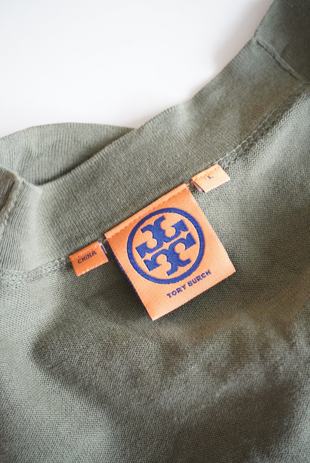 Tory Burch Simone Olive Green Cardigan - Size Large