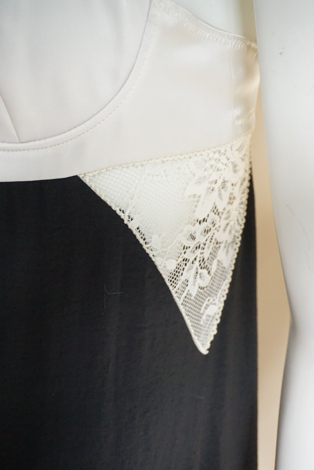 Zara Floor Length Bustier Black/White Lace Trim Dress