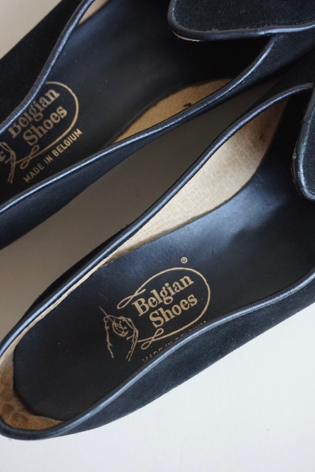 "Belgian Shoes" Suede Black Loafers - Size 7.5