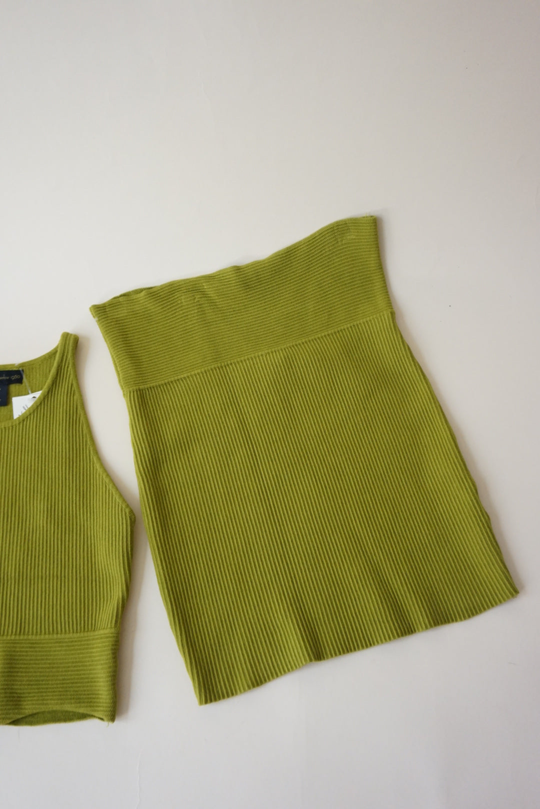 House of Harlow 1960 Bandage Ribbed Knit Green Skirt Set - Size Small