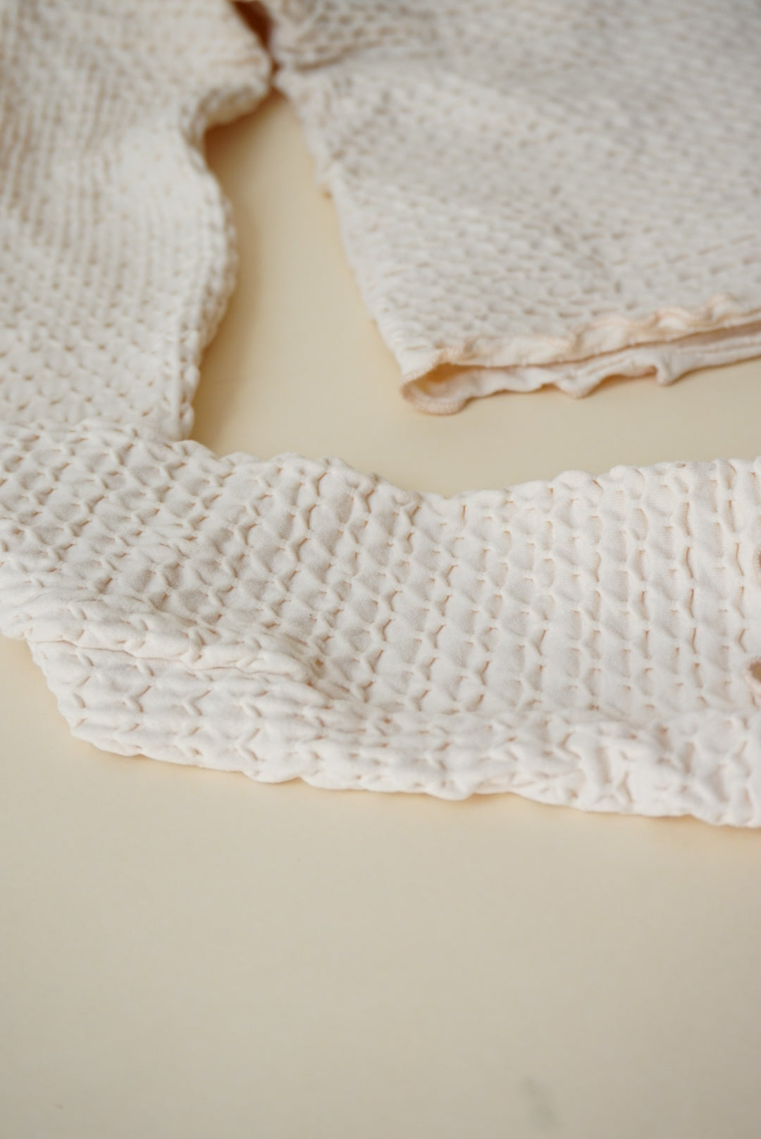 Intimately Free People Ivory Textured Cropped Off The Shoulder - Size Small