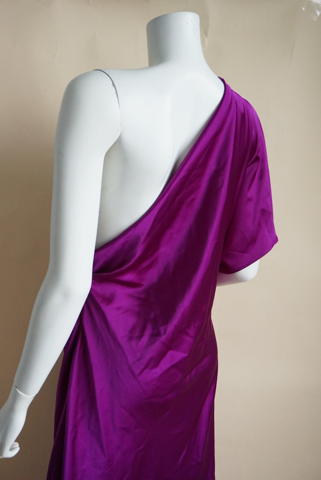 Zara Purple Satin One Shoulder Aysmmetric Midi Dress NWT - Size XL