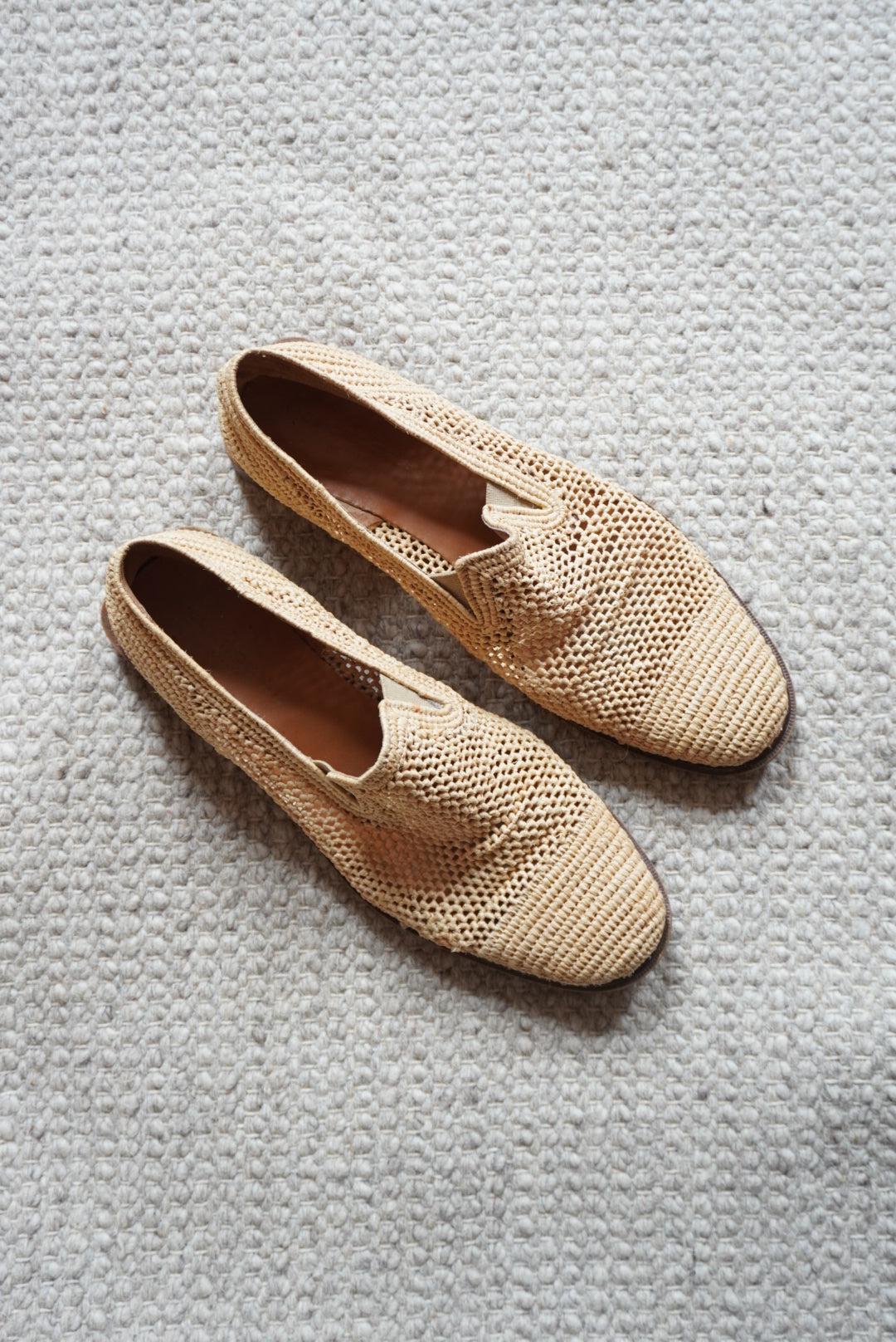 Robert Clergerie Paris Tan Raffia Penny Loafers - Size 40