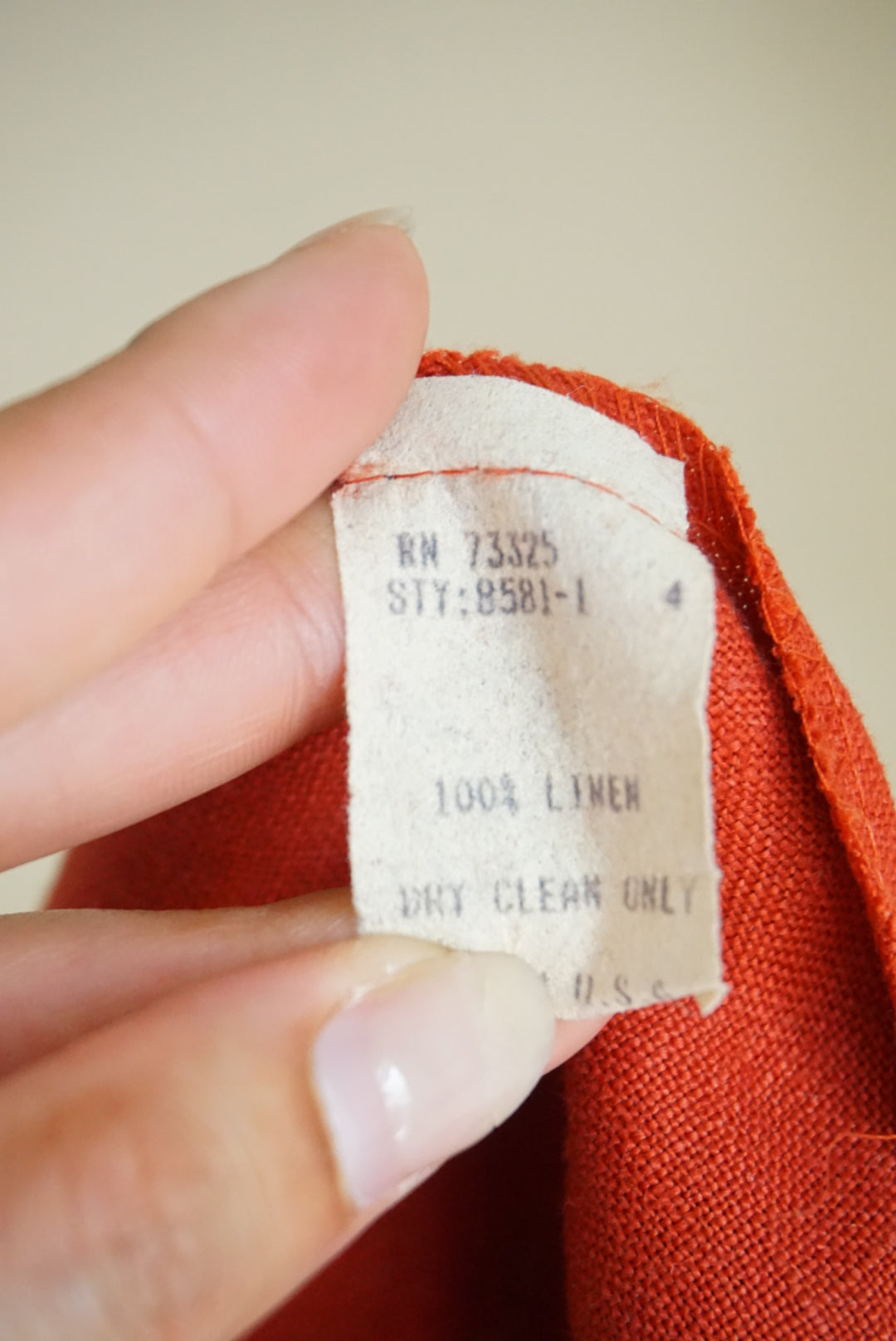 Nicole Miller USA Made VTG Terracotta Linen Colorblock Trim Maxi 90s Dress - Size Small
