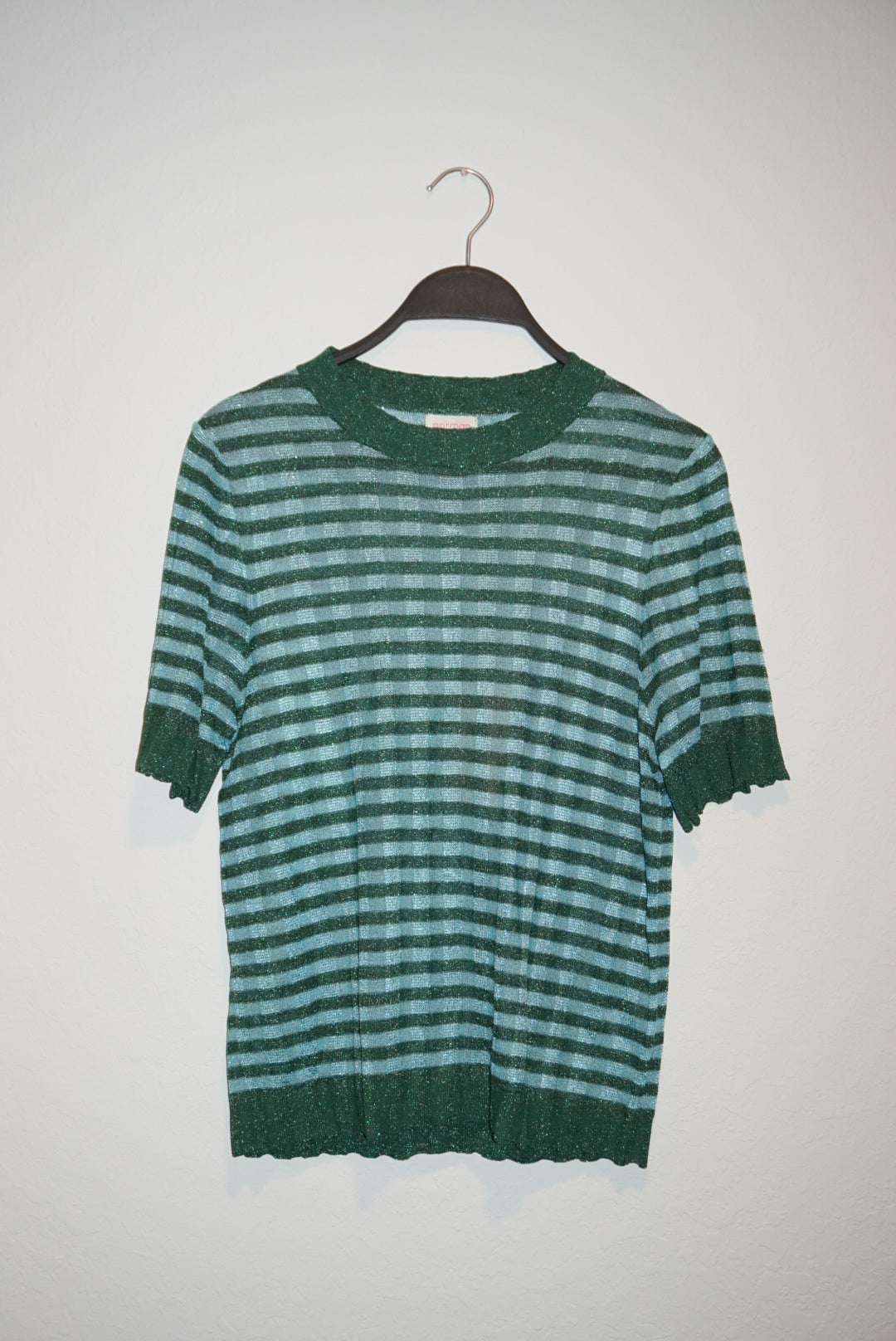 "Gorman" Striped Shimmer "All Aligned" Knit Top NWT - Size Medium