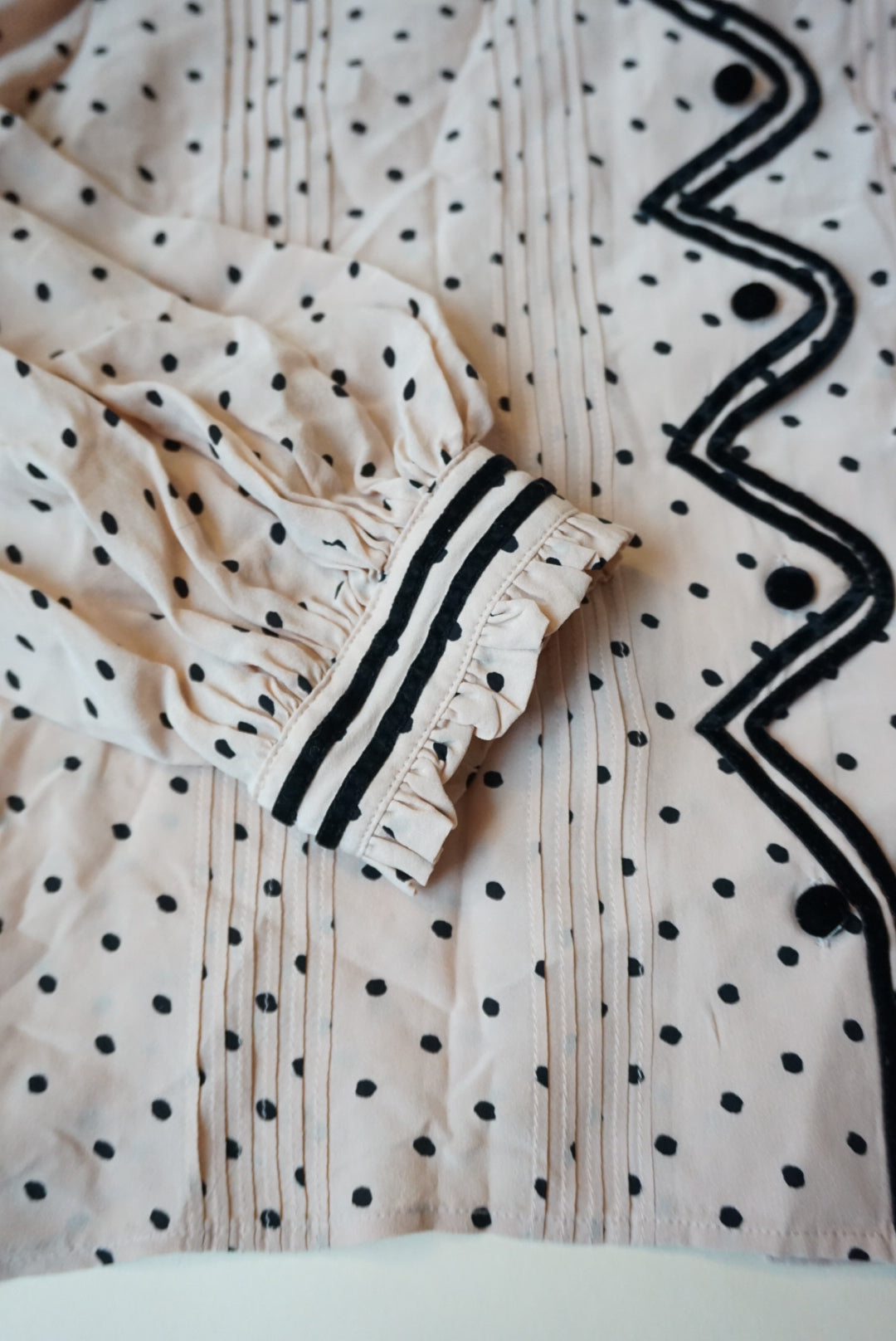 The Kooples Silk Polka Dot Velvet Blouse - Size 1 / XS