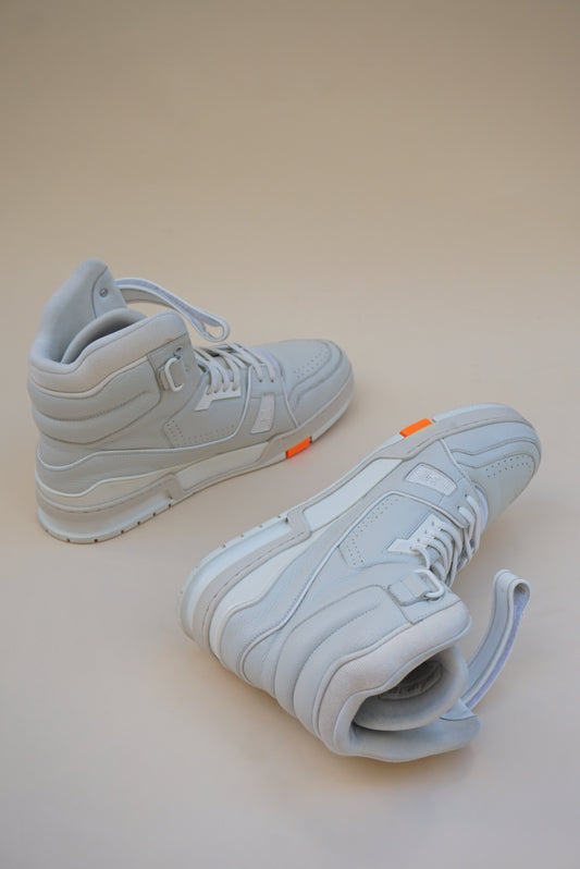 “Louis Vuitton” x Virgil Abloh 408 High Top Trainer Sneakers - Size 10.5