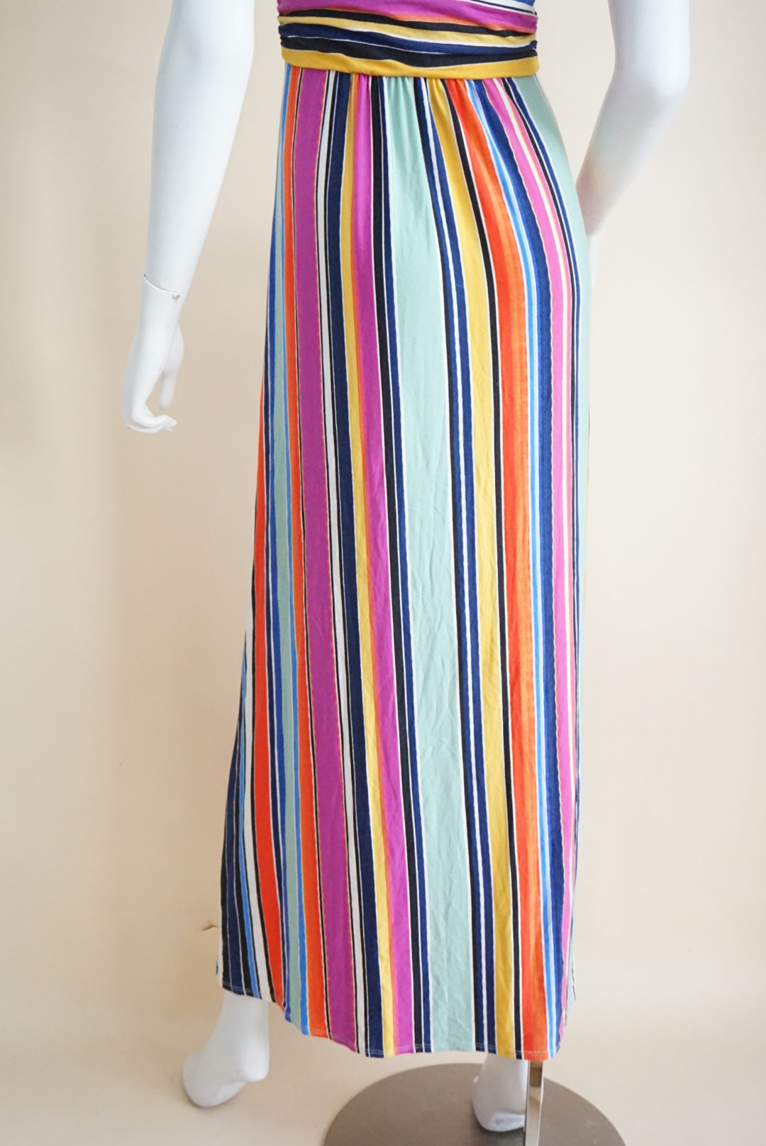 Tart Multi Colored Striped Maxi Sleeveless Knit Dress - Size Small